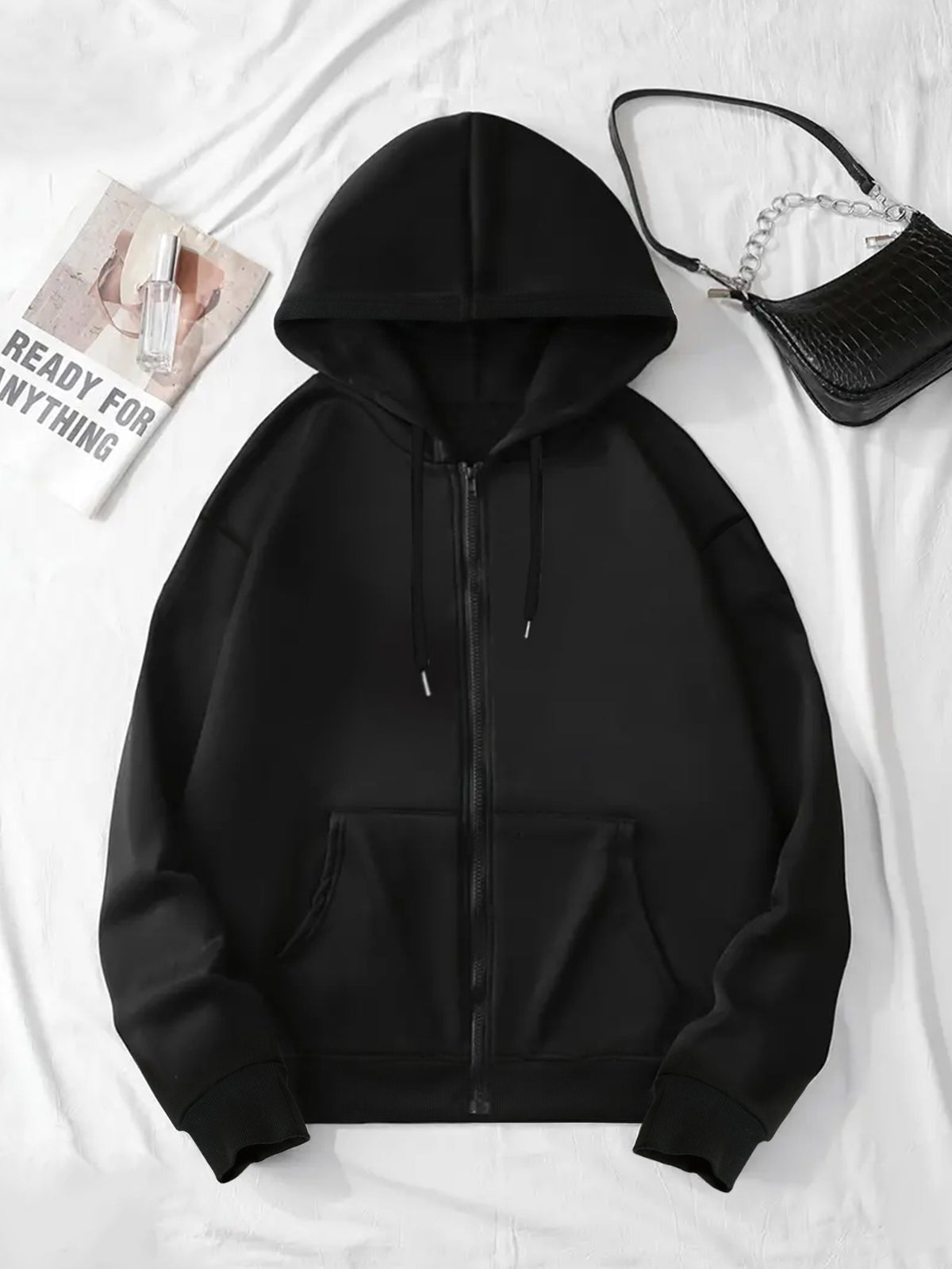 Sweat zippé à capuche avec imprimé fleurs de cerisier