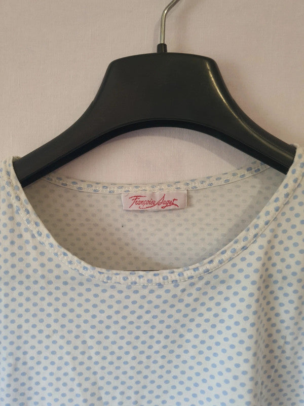 T-Shirt blanc avec points bleu