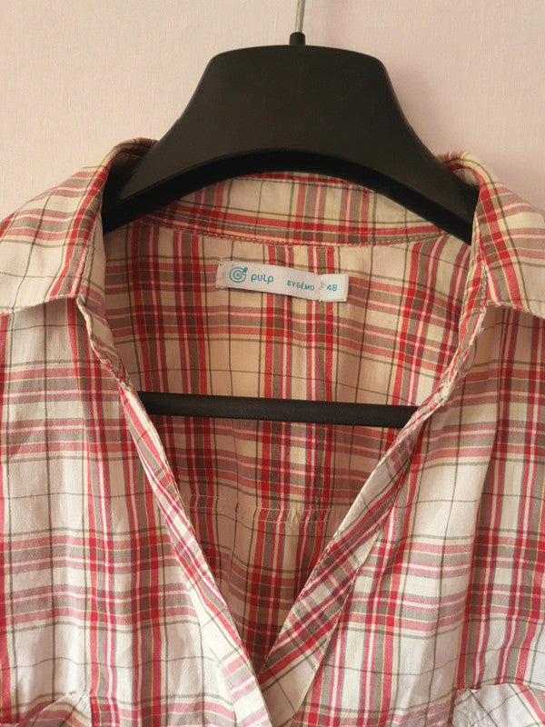 Chemise courte à carreaux