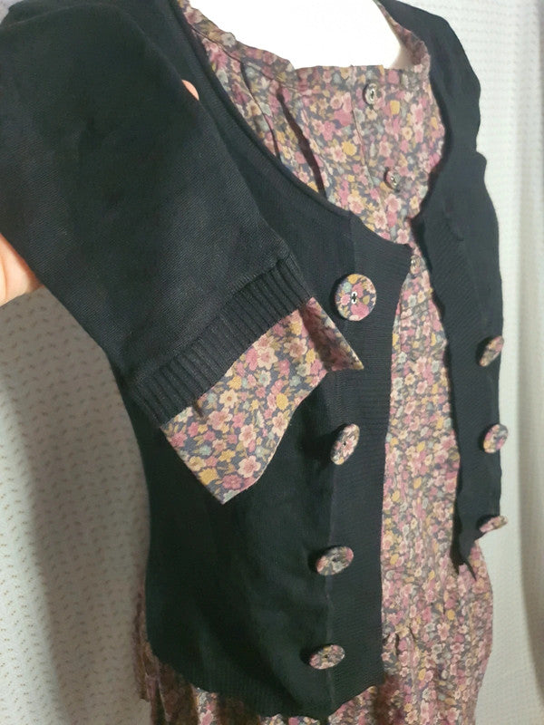 Chemisier noir et fleurie Baiyi
