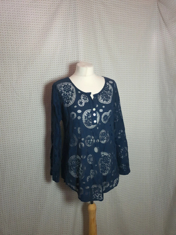 Chemisier transparent bleu