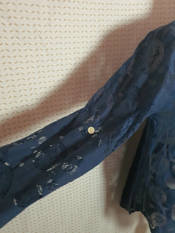 Chemisier transparent bleu