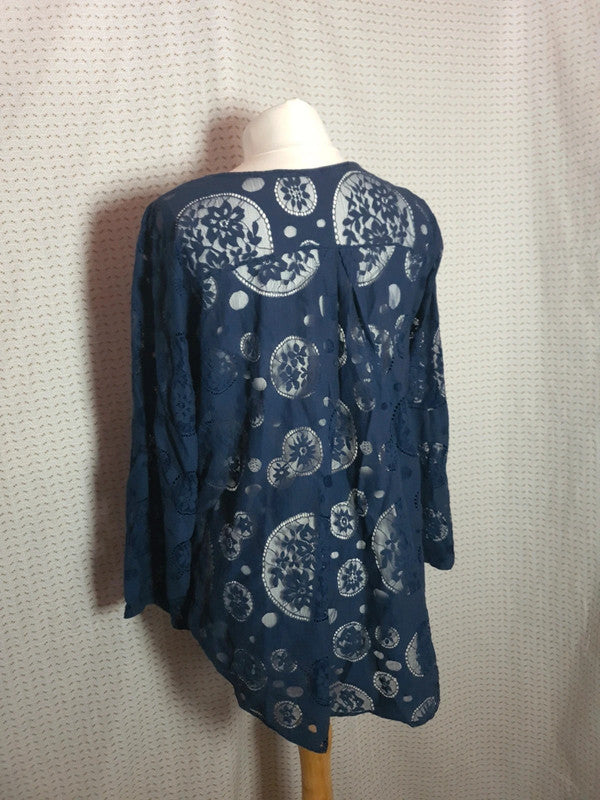 Chemisier transparent bleu