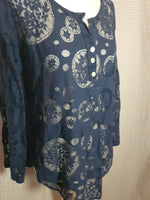Chemisier transparent bleu