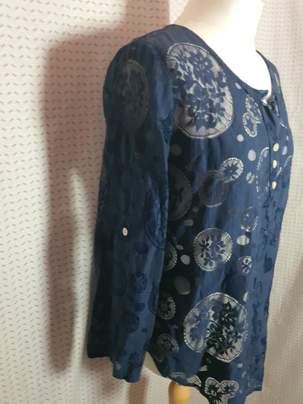 Chemisier transparent bleu