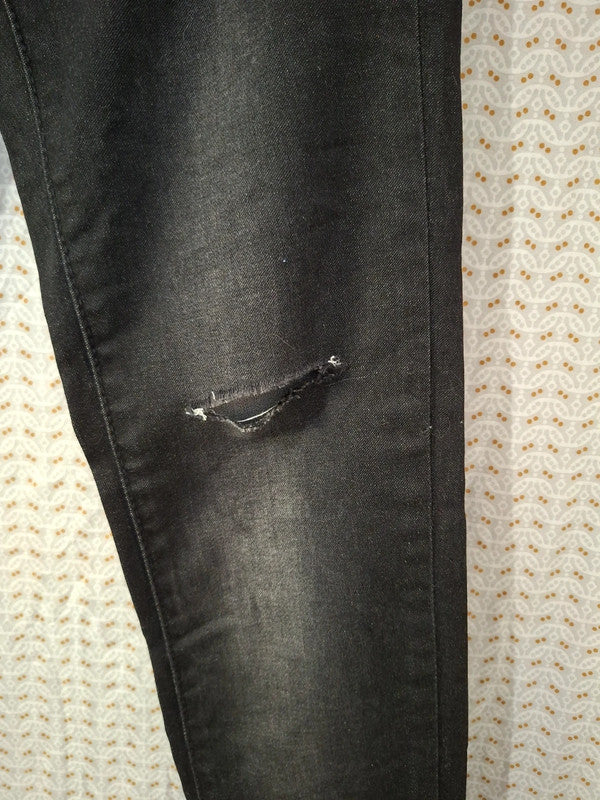 Jeans noir troué Stradivarius Deluxe Taille XS