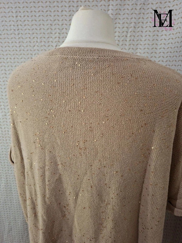 Pull beige doré Apostrophe Taille XL