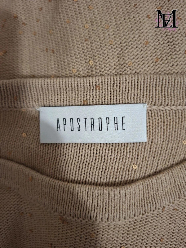 Pull beige doré Apostrophe Taille XL