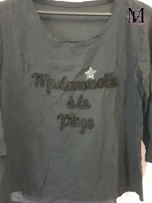 T-shirt manche long noir - Taille M - 38
