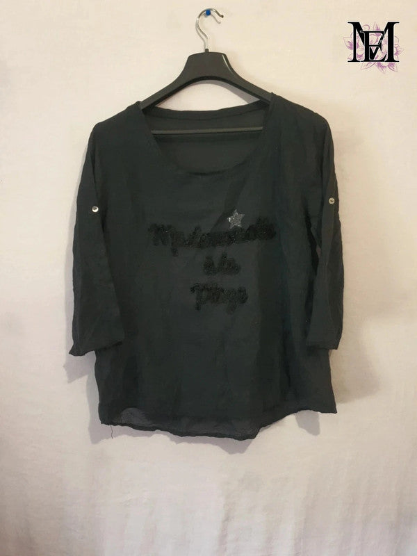T-shirt manche long noir - Taille M - 38