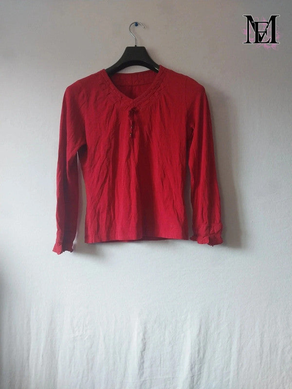 T-shirt rouge à manche longue New Man - Taille M -38
