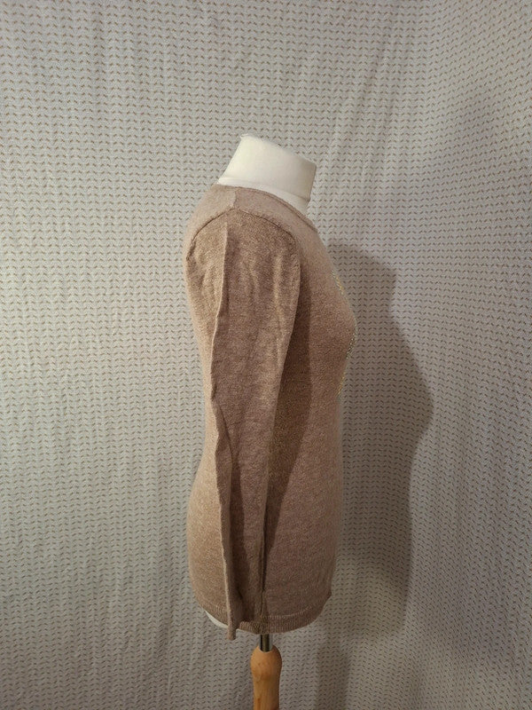 Pull beige Lin Trama - Taille XL - 42