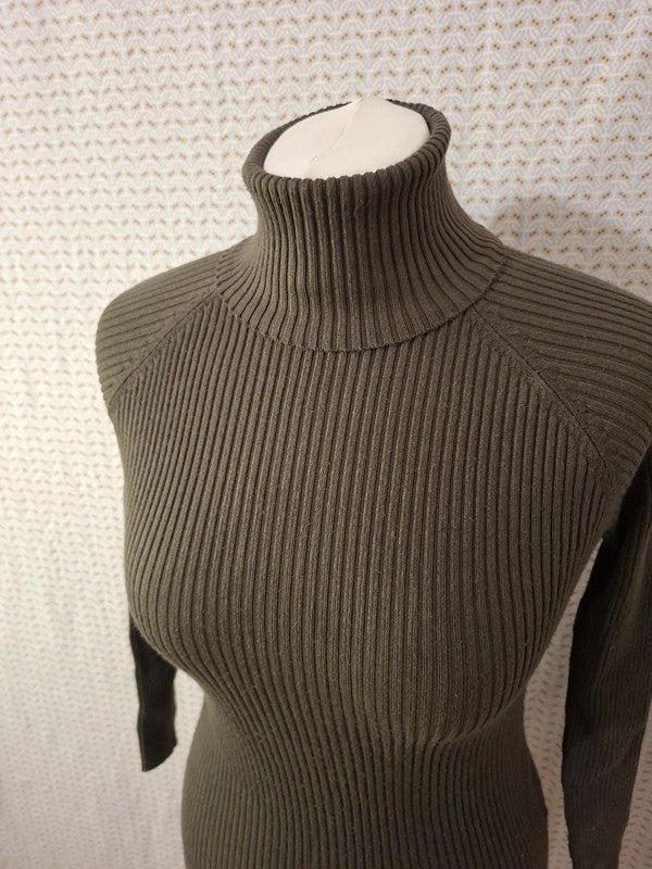 Pull col roulé kaki Vintage Dressing - Taille XS - 34