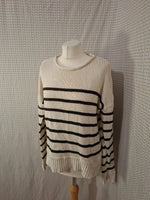 Pull blanc et noir H&M - Taille S - 36