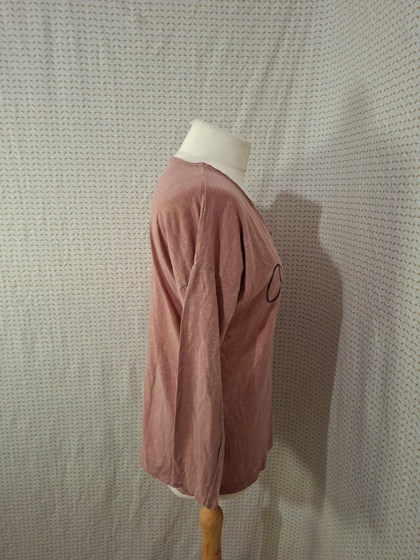T-shirt rose manche longue Why Not - Taille L - 40