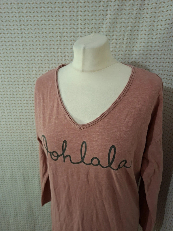 T-shirt rose manche longue Why Not - Taille L - 40