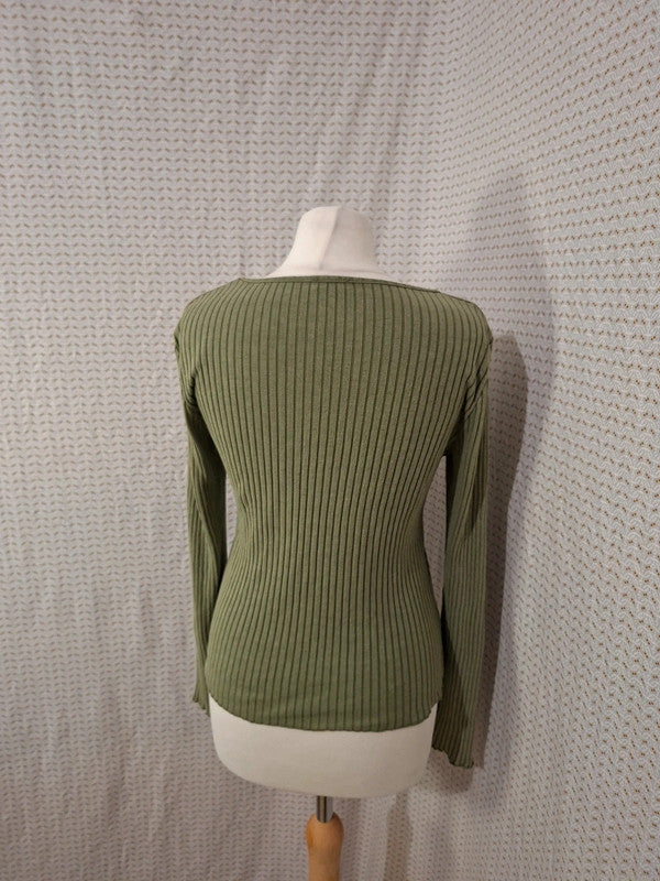 Pull col V kaki Dream Valley - Taille S - 36
