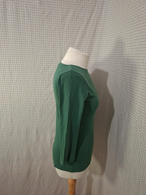 T-shirt vert manche longue Kiabi - Taille S - 36