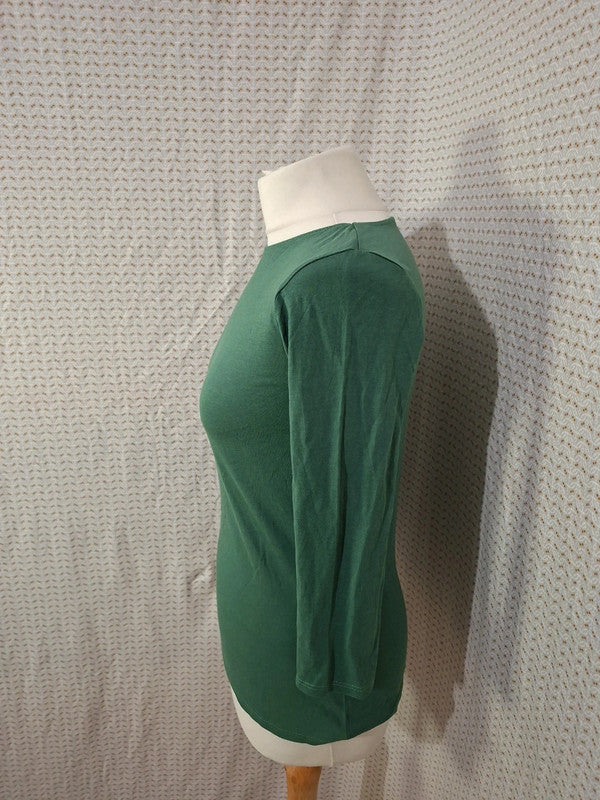 T-shirt vert manche longue Kiabi - Taille S - 36