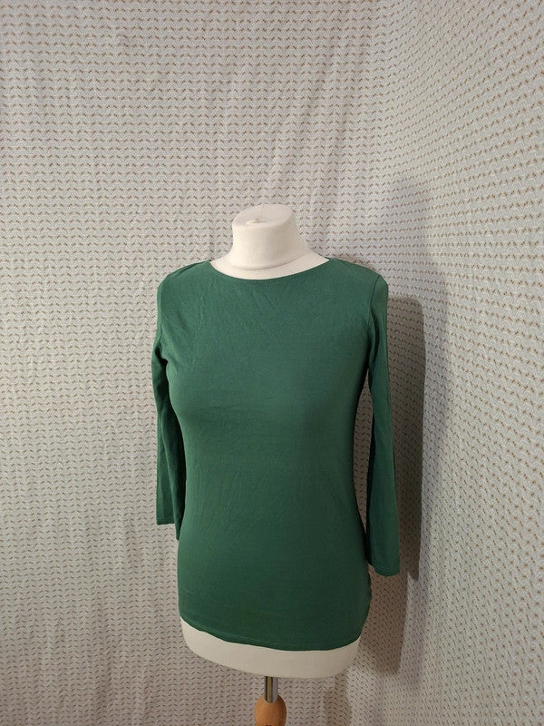 T-shirt vert manche longue Kiabi - Taille S - 36