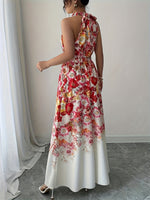 Robe longue élégante à imprimé fleuri