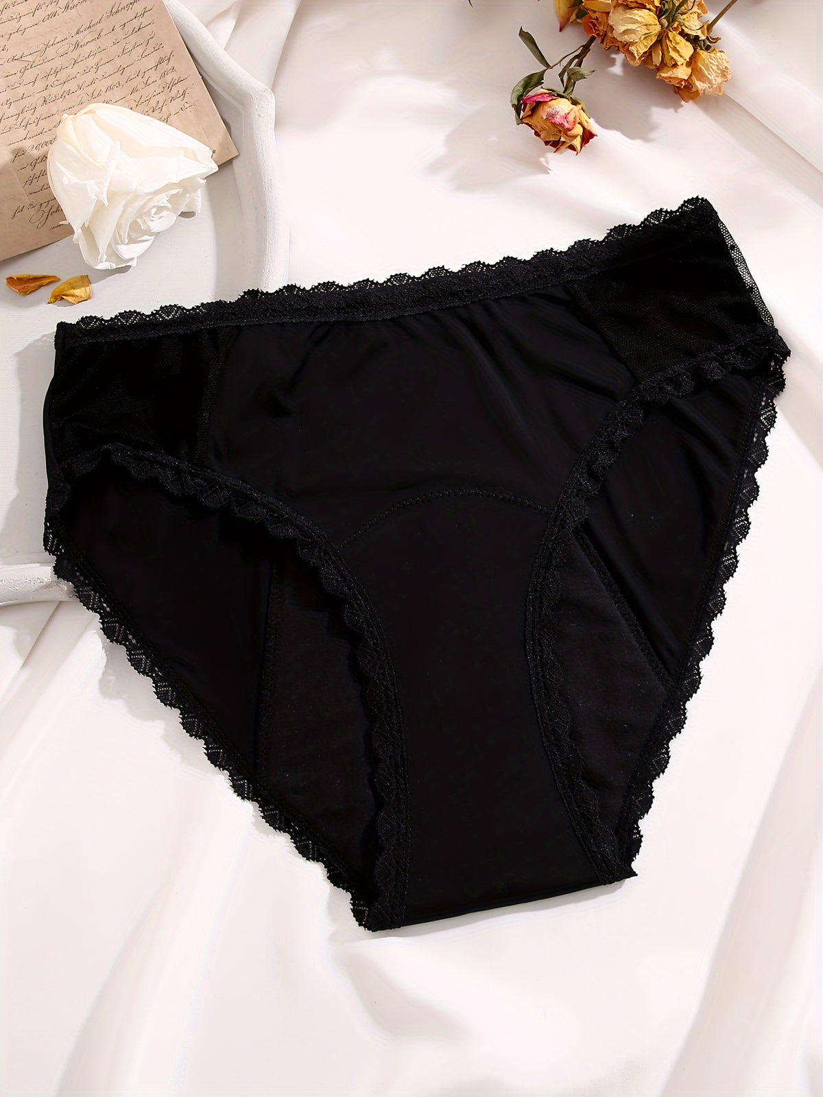 Lot de 2 culottes menstruelles avec dentelle ondulée
