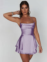 Robe mini à volants & dos nu