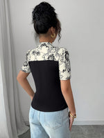 T-shirt femme bicolore noir et blanc #Paris