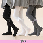 Lot de 3 collants rayés avec nœuds
