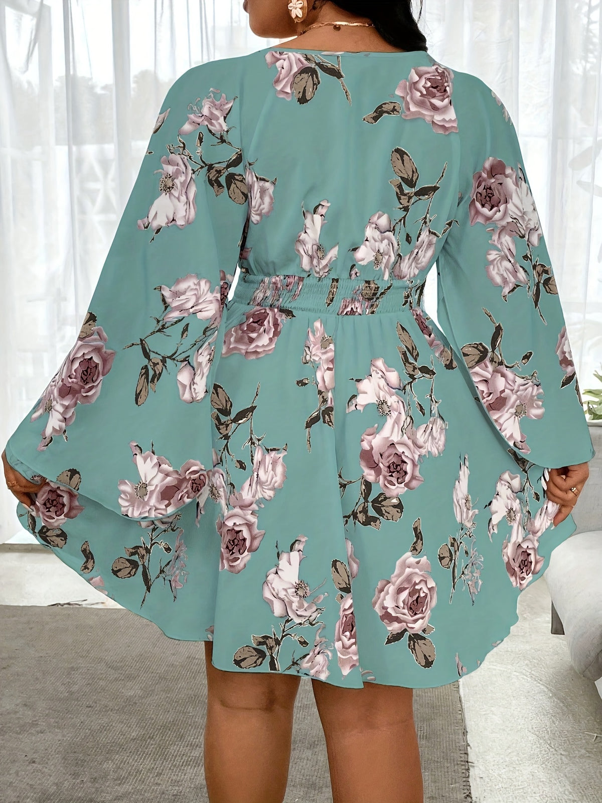 Robe grande taille femme imprimé fleuri