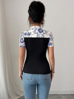 T-shirt femme bicolore noir et blanc #Paris