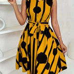 Robe élégante à imprimé géométrique #collection Monaco