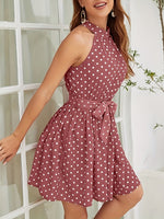 Robe élégante à pois sans manches #Paris