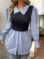 Blouse élégante à rayures & boutonnage #collection Paris 2025
