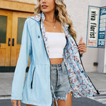 Veste légère réversible à imprimé floral pour femme #L911