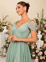 Robe longue de soirée élégante à épaules dénudées
