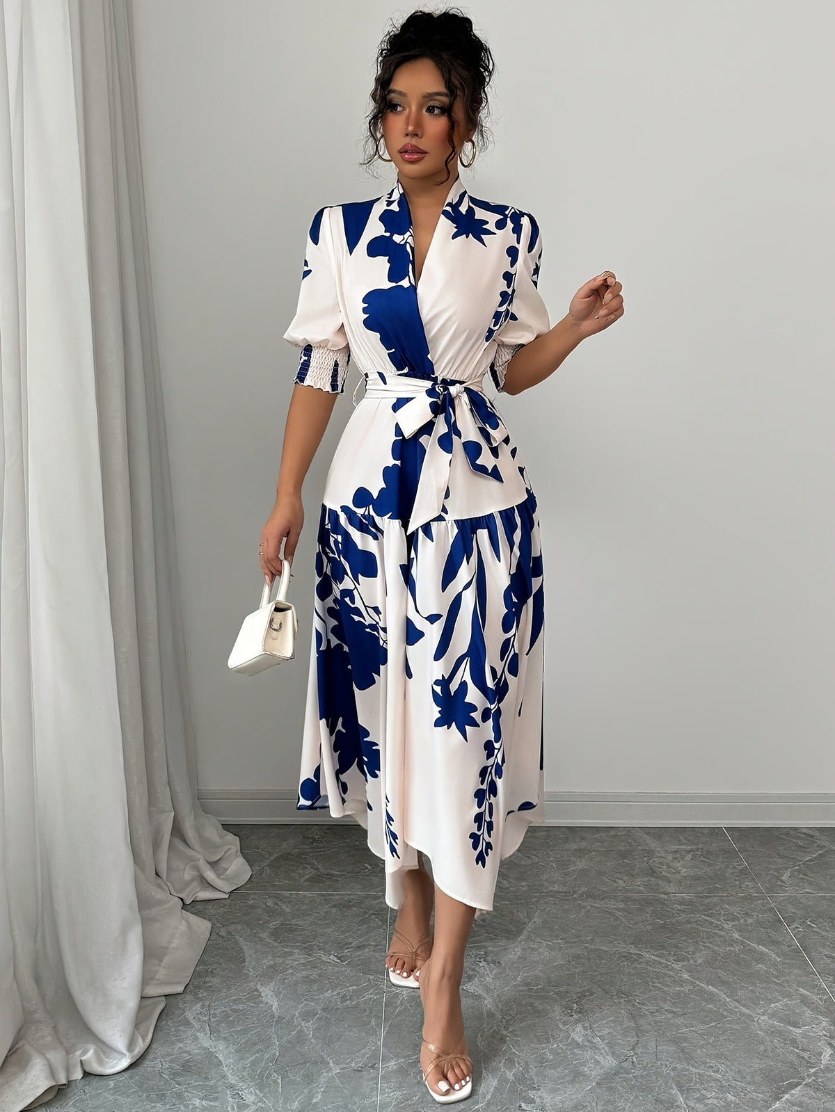 Robe portefeuille fleurie élégante #Paris