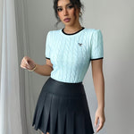 Top en maille rose pastel pour femme #Paris