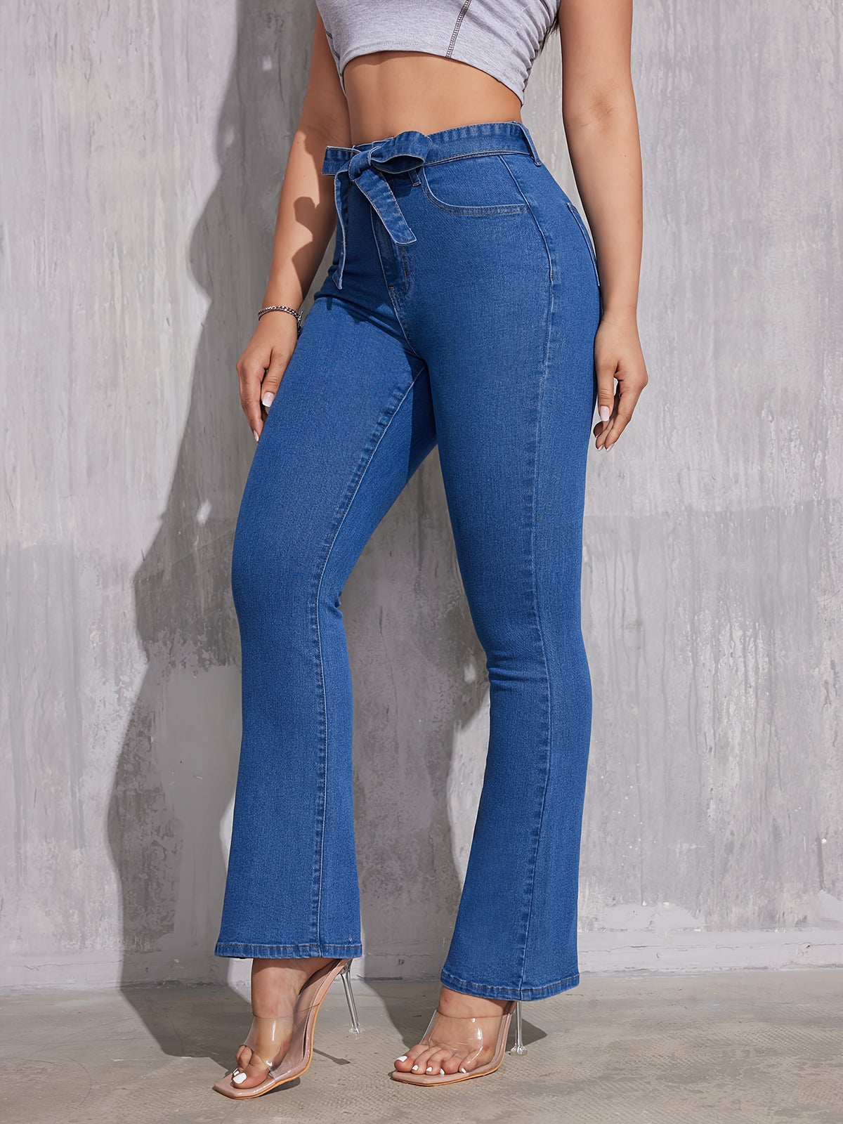 Jeans flare en denim stretch