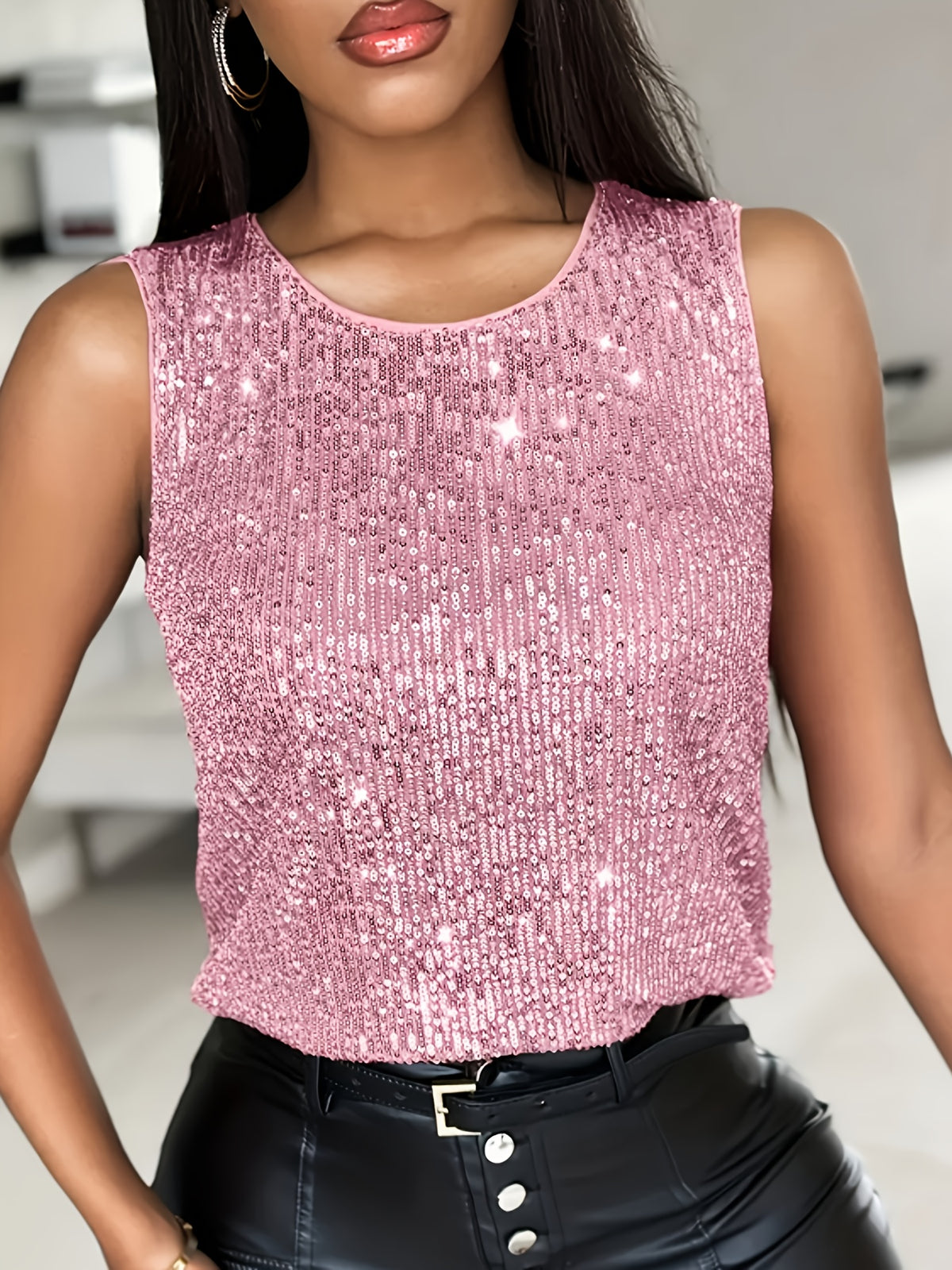 Top à sequins élégant