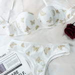 Ensemble sexy en velours avec imprimé papillon