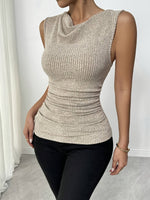 Top sans manches à col cowl pour femmes #Monaco