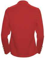 Blazer rouge élégant à manches longues avec boutons décoratifs #Paris