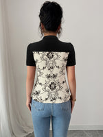 T-shirt femme bicolore noir et blanc #Paris