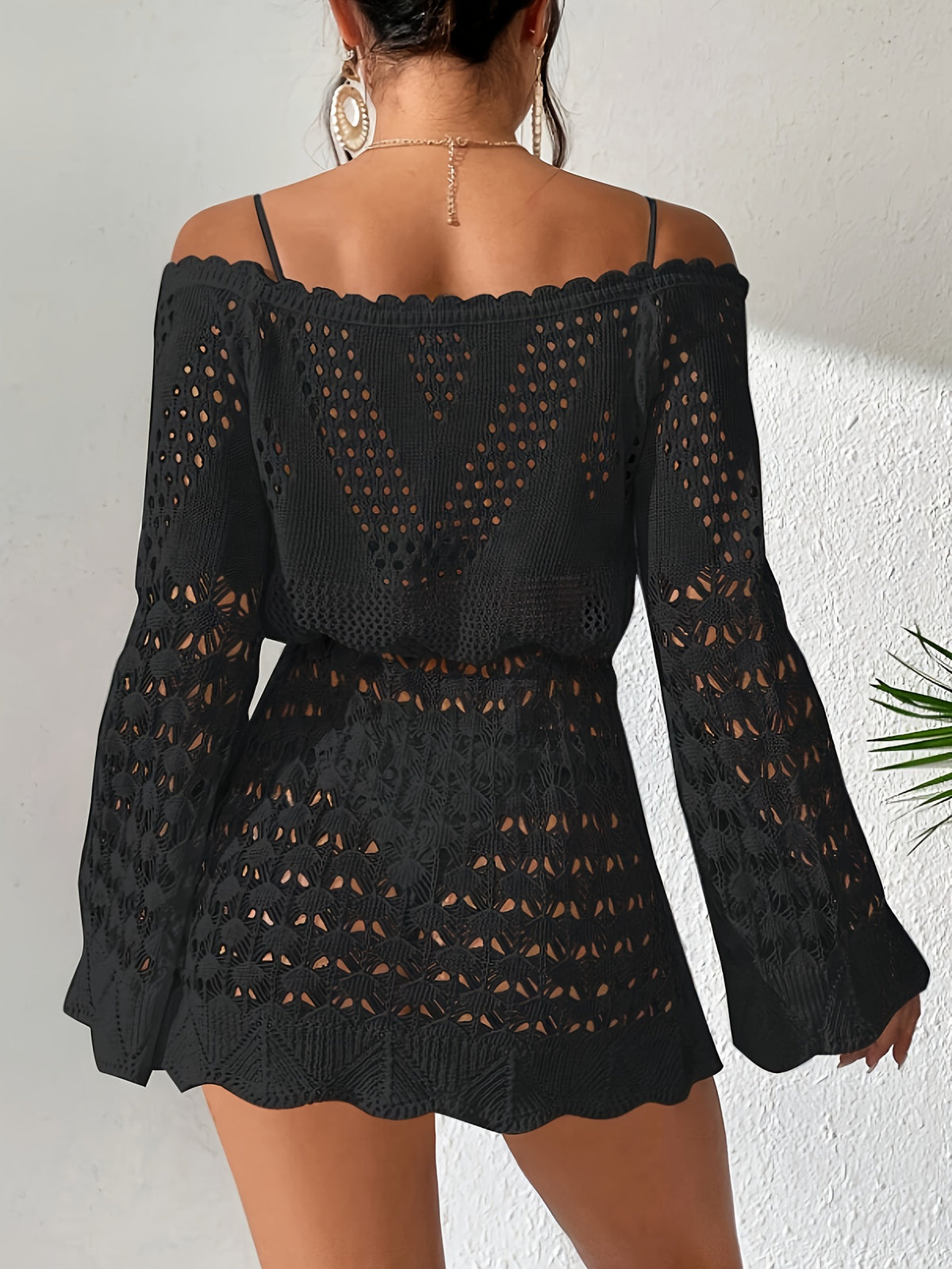 Robe a-line épaules dénudées en crochet #collection MONACO 2025