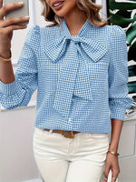 Blouse élégante à carreaux avec nœud #collection Paris 2025