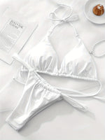 Maillot de bain 2 pièces sexy uni