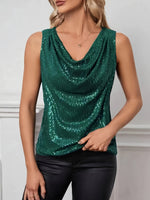 Top à sequins vert en V – l'élégance scintillante pour toutes les occasions