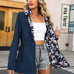Veste légère réversible à imprimé floral pour femme #L911