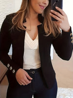 Blazer rouge élégant à manches longues avec boutons décoratifs #Paris